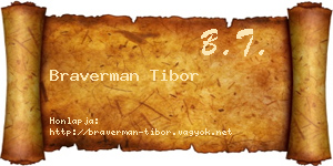 Braverman Tibor névjegykártya